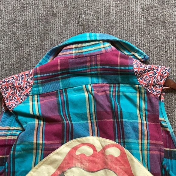 Vintage90s Rolling Stones tongue flannel vest - Picture 8 of 8